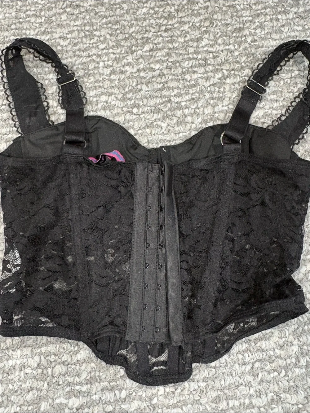 Edikted Black Lace Longline Bustier